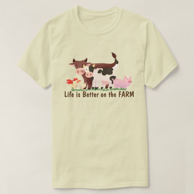 FANG IST BESSER AUF DEM FARM Fun Animal Zitat T-Shirt (Design vorne)