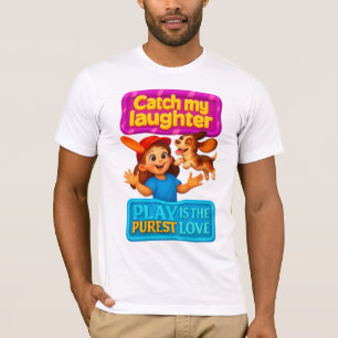 Fang mein Lachen Sporty Girl mit Beagle Puppy T-Shirt