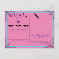 Fang-tastic Spiderweb & Bat Birthday Einladung Pos