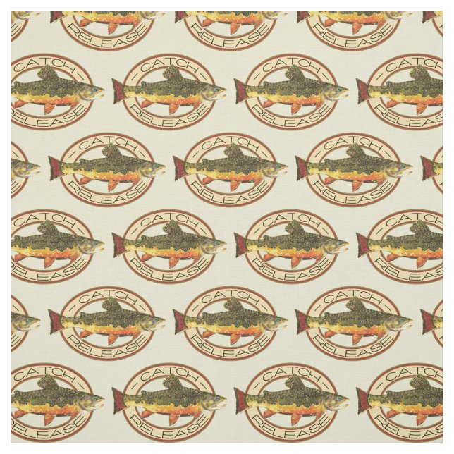 Fang und Freilassung von Forellen Fisherman Stoff (Muster)