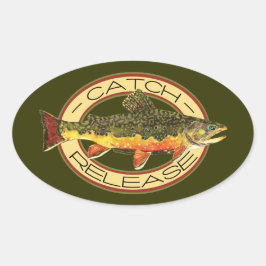 Fang- und Freisetzungsfischerei Ovaler Aufkleber