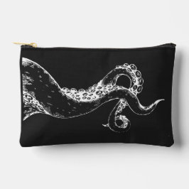 Fangarme eines Oktopus negativ auf schwarzer Tasch Zubehörtasche