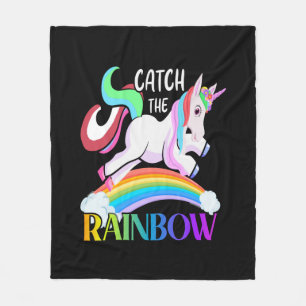 Fange das Regenbogen-Einhorn-Design Fleecedecke