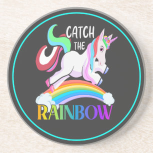 Fange das Regenbogen-Einhorn-Design Getränkeuntersetzer