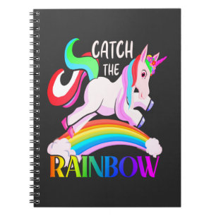 Fange das Regenbogen-Einhorn-Design Notizblock