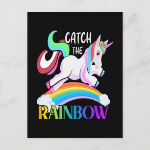 Fange das Regenbogen-Einhorn-Design Postkarte