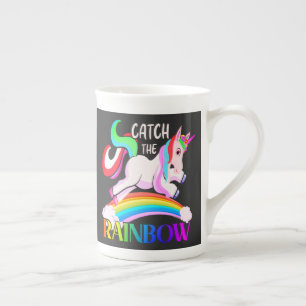 Fange das Regenbogen-Einhorn-Design Prozellantasse