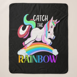 Fange das Regenbogen-Einhorn-Design Sherpadecke