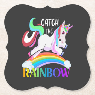 Fange das Regenbogen-Einhorn-Design Untersetzer