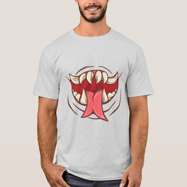 Fanged Monster Mouth T-Shirt (Vorderseite)
