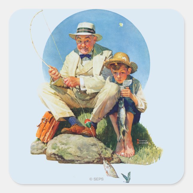 Fangen das große quadratischer aufkleber (Vorderseite)