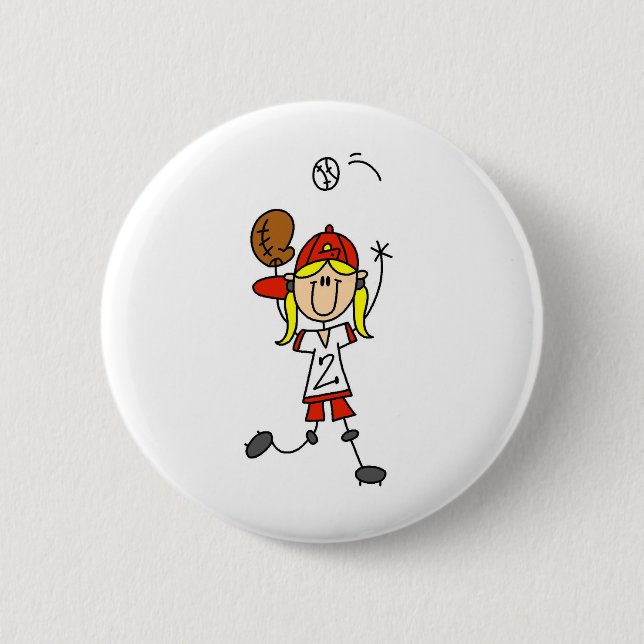 Fangen eines Softball-Knopfes Button (Vorderseite)