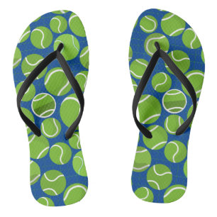 Fangen Sie das Tennisball-Muster Blue BG Flip Flops