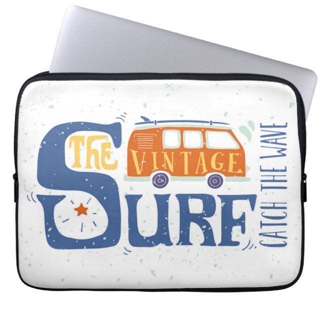Fangen Sie das Wellen-Plakat Laptopschutzhülle (Vorderseite)