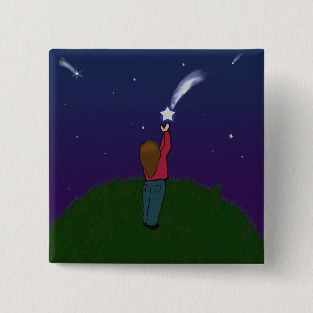 Fangen Sie einen fallenden Stern Button (Vorderseite)