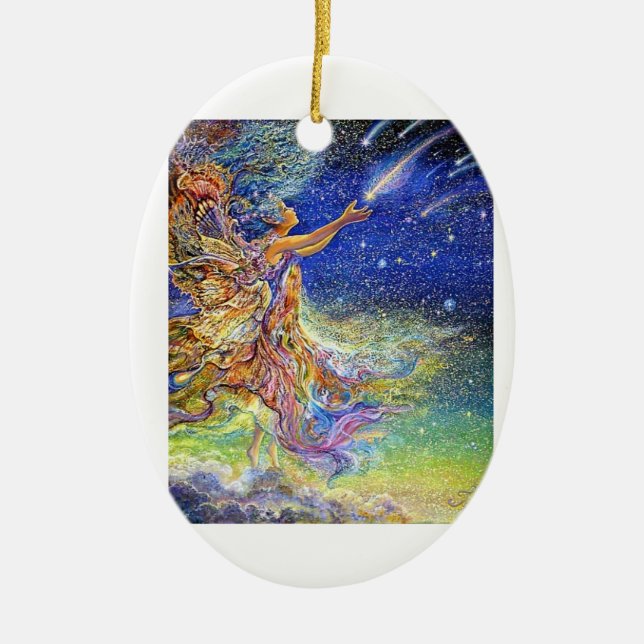 Fangen Sie einen fallenden Stern Keramik Ornament (Vorne)