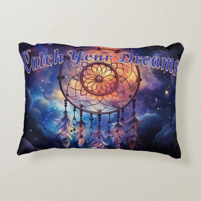 Fangen Sie Ihre Träume gebürsteter Akzent Kissen (Rückseite)