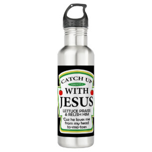 Fangen Sie mit Jesus Ketchup Hoodie Funny Christli Edelstahlflasche