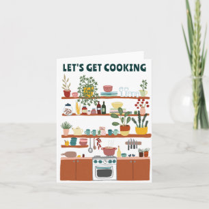 FANGEN WIR AN ZU KOCHEN Süße Küchenillustration Be Karte