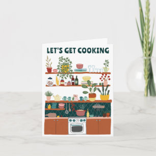 FANGEN WIR AN ZU KOCHEN Süße Küchenillustration Be Karte
