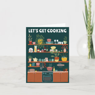 FANGEN WIR AN ZU KOCHEN Süße Küchenillustration In Karte