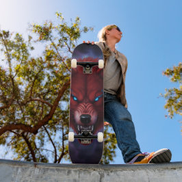 Fangender roter Wolf Skateboard