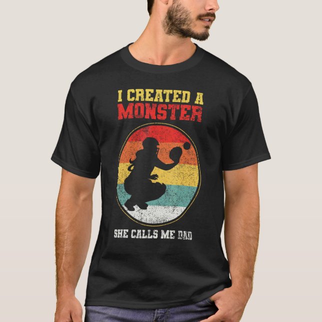 Fänger Softball Vater Vatertag 1 T-Shirt (Vorderseite)