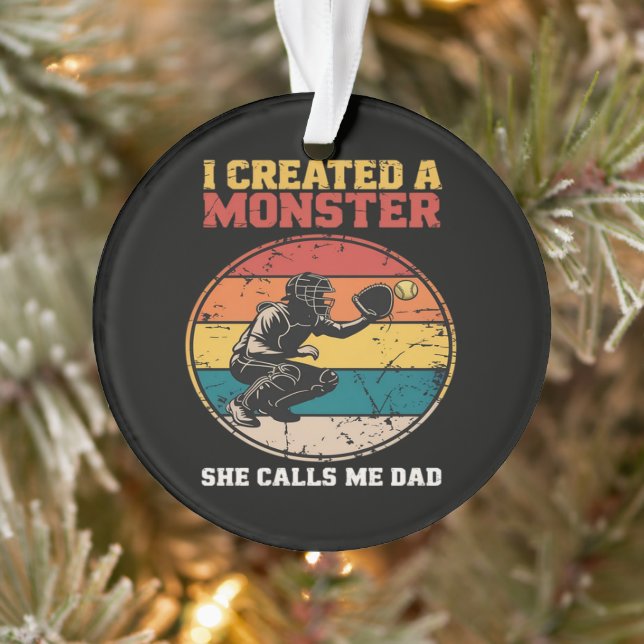 Fänger Softball Vater Vatertag Ornament (Baum)