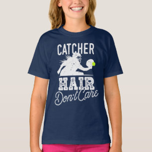 Fanghandschuh Haar Egal Süße Mädchen Softball-Gesc T-Shirt