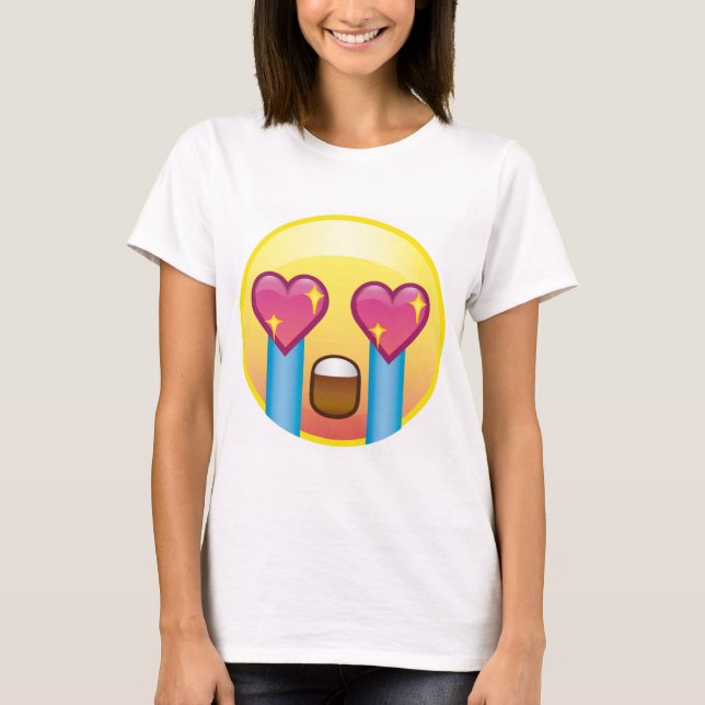 Fangirl regte schreiende Liebe glückliche Emoji T-Shirt (Vorderseite)