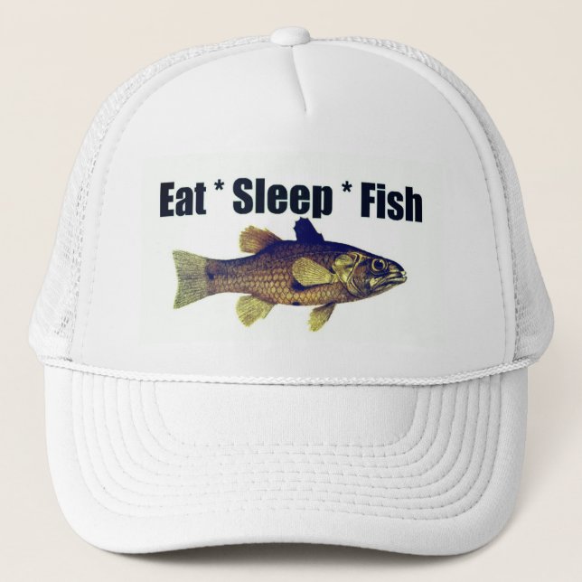 Fangkappe - Sleep Fish Trucker Hat, weiß Truckerkappe (Vorderseite)
