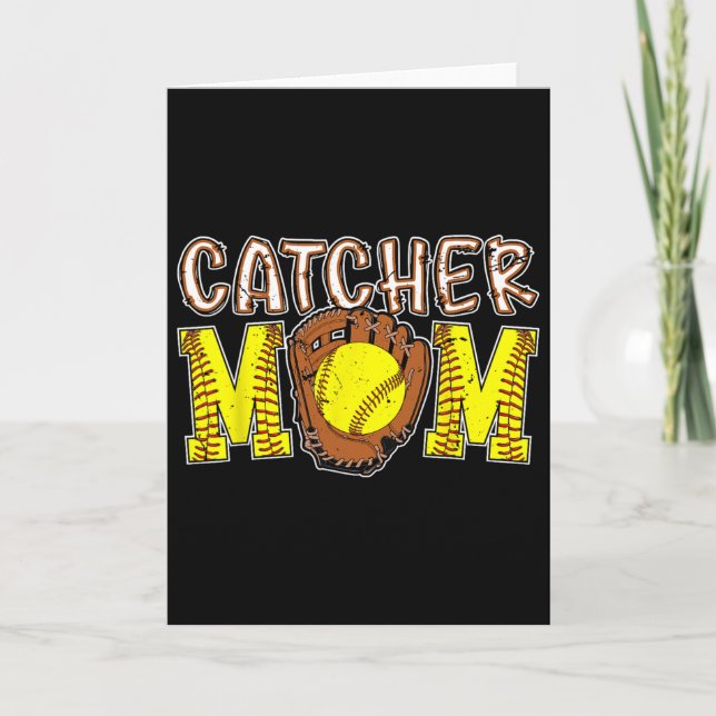 Fangmutter Softball Fangmutter Softll Catcher Mama Karte (Vorderseite)