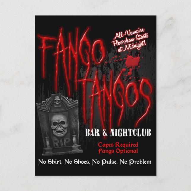 Fango Tangos Vampire Nightclub Postkarte (Vorderseite)