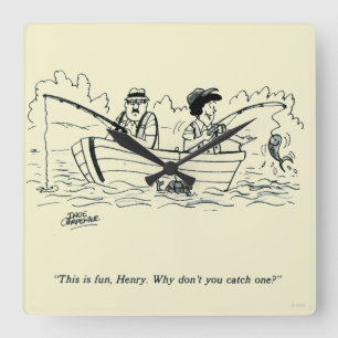 Fangreise Quadratische Wanduhr