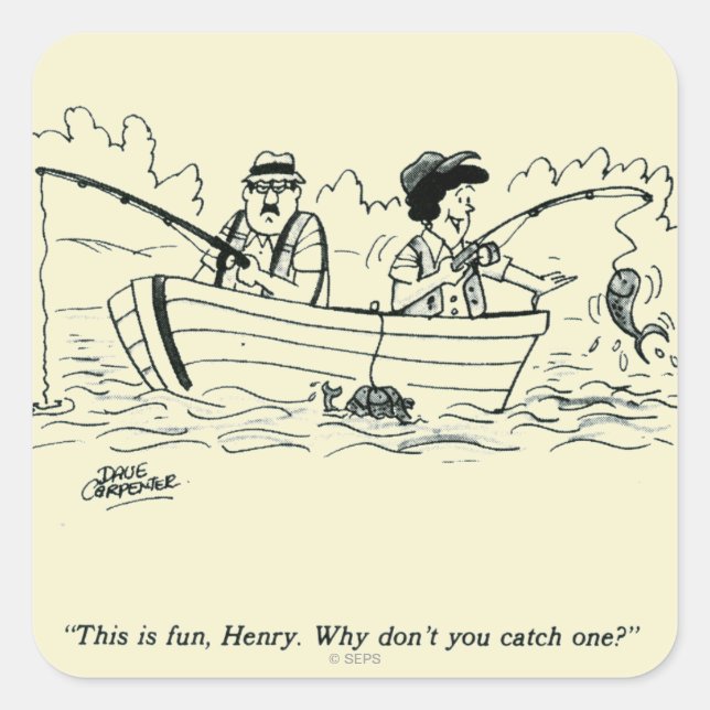 Fangreise Quadratischer Aufkleber (Vorderseite)