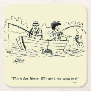 Fangreise Rechteckiger Pappuntersetzer