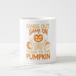 Fangs Out Game On Pumpkin Sports Halloween Jumbo-Tasse