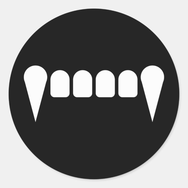 Fangs-Sticker Runder Aufkleber (Vorderseite)