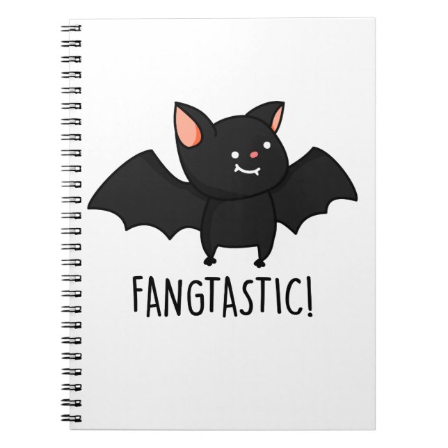 Fangtastic Funny Halloween Black Bat Puff Notizblock (Vorderseite)