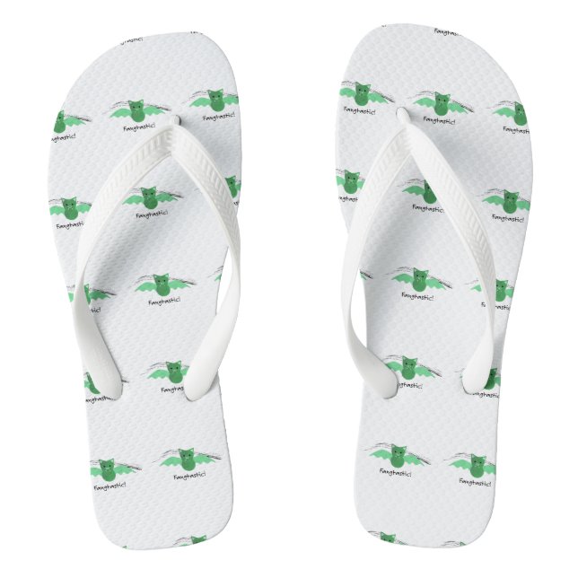 Fangtastic Green Bat Flip Flops (Fußbett)