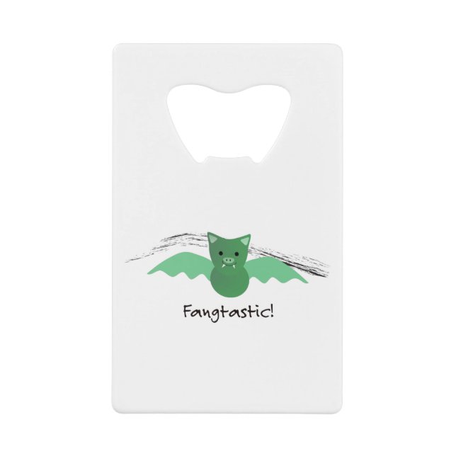 Fangtastic Green Bat Geldbeutel Flaschenöffner (Vorderseite)