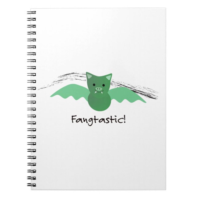 Fangtastic Green Bat Notizblock (Vorderseite)
