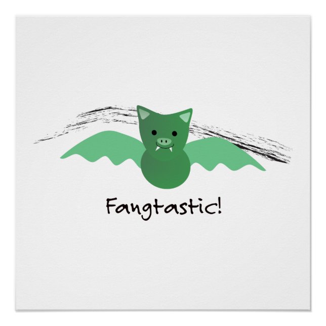 Fangtastic Green Bat Poster (Vorderseite)