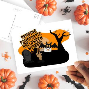Fangtastische Halloween-Wünsche senden Postkarte