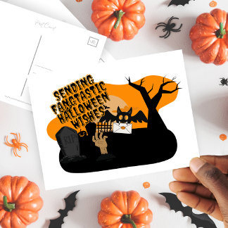Fangtastische Halloween-Wünsche senden Postkarte