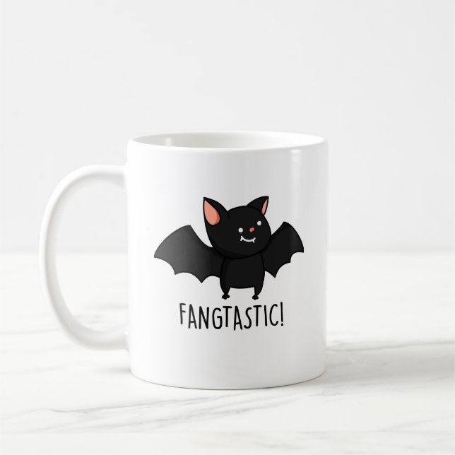 Fangtastischer lustiger Halloween-Wortwitz  Kaffeetasse (Links)