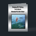 Fangthema Brother Birthday Card, Karte<br><div class="desc">Bilder sind ein Angeldesign für Ihren Bruder</div>