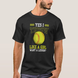 Fangwerfer Softball Mädchen Ball Wurf Vintage Coa T-Shirt