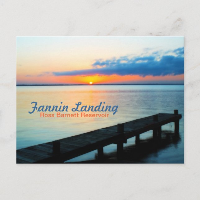 Fannin Landing Pier bei Sunset - Stausee von Barne Postkarte (Vorderseite)