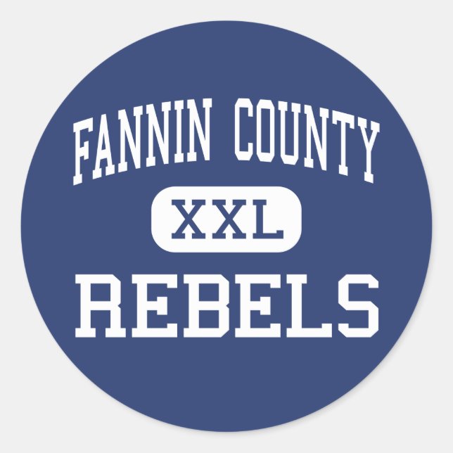 Fannin Landkreis Rebels Middle Blue Ridge Runder Aufkleber (Vorderseite)